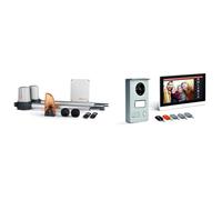 SCS Sentinel, MVE0100, Motorisation vérin Portail battant, 24V, 2 télécommandes & PVF0042 - Interphone vidéo filaire avec badges - option RFID - Ecran tactile - 7 pouces