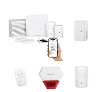 SCS Sentinel - Pack Kit Alarme sans Fil connecté Wi-FI et GSM 4G : Detecteur sans Fil SAL0060 + Detecteur de Mouvement SAL0061 + Sirène extérieure SAL0062+ Télécommande SAL0065