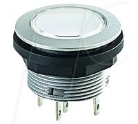 SCTLF - Bouton poussoir - 1 W, tactile, LED blanche, argenté