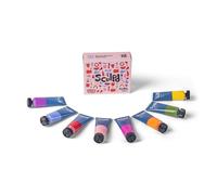 Sculpd Lot de 8 tubes de 22 ml de peinture acrylique de qualité supérieure, corps lourd et couleurs vives, peinture sur argile, toile, céramique, tissu, bois et plus encore, tons floraux