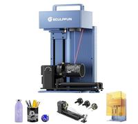 SCULPFUN G9 Machine à graver laser infrarouge et diodes bleu avec RA Pro Max Laser Rotary Chuck Machine de marquage laser haute précision pour métal, plastique, bijoux, cuir, gravure rapide