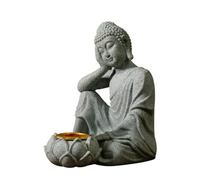 Sculpture de bouddhas avec Base de Bougie Chauffe-Plat en Pierre, Figurine de Bouddha, Porte-encens pour décoration de méditation, décors spirituels