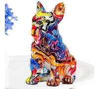 Sculpture de chien décorative - Statue en résine multicolore, figurine d'animal de style | Décoration d'intérieur à longue queue pour salon, bureau, étagère, amoureux des chiens