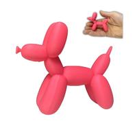 Sculpture de chien en ballon Pop Art - Figurine d'animal moderne rose fluo vif - Décoration de bureau fantaisiste imprimée en 3D - Décoration d'étagère esthétique mignonne et jouet de bureau créatif