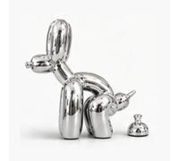 Sculpture de Chien en Forme de crotte argentée, Cadeau Amusant pour Les Amoureux des Animaux, fête des mères, Statue de Chien en Ballon, Figurine de Petit Animal pour Table, bibliothèque, décoration