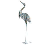 Sculpture de Jardin en Fer Forme d'Oiseau Héron Faite à Pied Multicolore Basilan