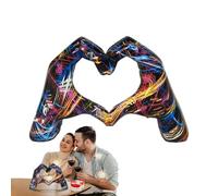 Sculpture de mains coeur - modern ergonomic, stylish, main Ornement, coloré geste d’amour, Sculptures colorées cœur peinture Figurines | Multipurpose Outdoor Indoor Utility