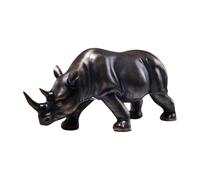 Sculpture de rhinocéros, Statue de rhinocéros moderne à collectionner, ornement de bureau, pour étagère, porche, meuble TV, café, entrée, Noir