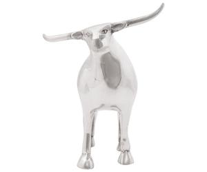 Sculpture de taureau vidaXL Argent 20x17x23 cm Aluminium
