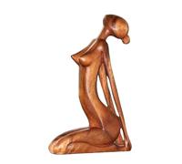 Sculpture de yoga - Figurine de femme de méditation, statue de pleine conscience | Pièce de décoration Namaste fabriquée à la main, figurine rustique de pose calme, ornement spirituel paisible, accent