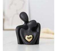 Sculpture en céramique représentant un couple – Statue d'amour abstraite – Décoration pour le salon, la chambre à coucher ou le bureau