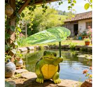 Sculpture en résine de tortue mignonne avec coccinelle et parapluie de feuille, décoration de jardin durable et imperméable convenant aux étangs, ruisseaux et rocailles. Sculpture animale adorable con