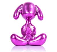 Sculpture en résine représentant un bouledogue français, couleur lilas, 10,4 cm