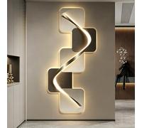 Sculpture Murale 3D avec Éclairage LED, Tableau Décoratif 3D Moderne Mural Lumineux pour Salon Chambre Couloir Entrée, Peinture Suspendue Style Galets pour Hall Style H 39.4" W × 18.1" H(100 × 46 cm)