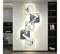 Sculpture Murale 3D avec Éclairage LED, Tableau Décoratif 3D Moderne Mural Lumineux pour Salon Chambre Couloir Entrée, Peinture Suspendue Style Galets pour Hall Style D 47.2" W × 21.7" H(120 × 55 cm)