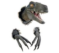 Sculpture murale 3D en forme de buste de dinosaure, design à suspendre pour décoration d'intérieur, art mural unique, décoration créative en forme de tête d'animal 3D, parfaite pour les chambres
