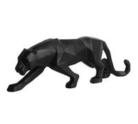 Sculpture Panthère Moderne Abstraite - Statue Géométrique en Résine, Accessoire Décoratif et Cadeau Artisanat Unique, Couleur Noire