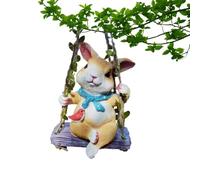 Sculpture Suspendue de Figurines de Lapin, Mignonne | Statue balançoire de Lapin à Suspendre à Une Branche d'arbre, pour Jardin de Ferme