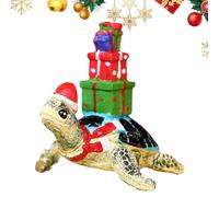 Sculpture Tortue Adorable Décoration Animalière Saisonnière pour Noël en | Statues Tortue Décoratives pour la Maison Pour Bibliothèque Étagère Entrée Meuble Armoire Rebord Fenêtre Cheminée