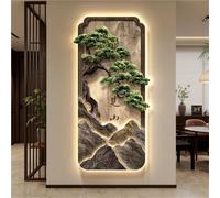 Sculptures murales de paysage avec lumières, décoration murale imitation 3D, lampe murale LED simple, alimentation enfichable, décoration murale pour entrée, couloir, chambre à coucher (c, 47,2 x 23,6