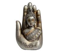 Sculptures Statues Ornements Figurine De Collection Bouddha Assis dans La Main Statue Résine Lao Thai Bouddhiste Figurines Décor À La Maison Zen Bouddha-Or