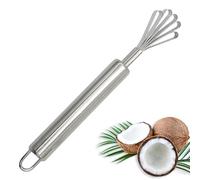 scyca Râpe à noix de coco | Polyvalent Grattoir à noix de coco en acier inoxydable Raboteuse à noix de coco à cinq mâchoires Détartreur de poisson | avec longue poignée et crochet de suspension