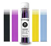 SD Colors Micro Pinceaux Applicateurs 24 Pièces - Retouche Peinture Automobile, Réparation Rayures et Éclats, Détail Voiture - 1.2mm, 1.5mm, 2.0mm, 2.5mm