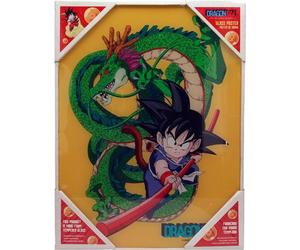 sd toys Cristal Poster Kid Goku et Shenron Glas Poster 30X40 Dragon Ball Official Merchandising