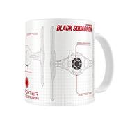 SD toys-Mug SDTSDT89004 Star Wars Episode 7 Black Squadron Blueprint Blanc/Noir