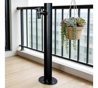 SDCFFC Borne d'arrosage autoportante, Colonne d'eau extérieure en Acier Inoxydable Noir, borne d'arrosage Verticale avec Robinet pour Piscine, terrasse, Jardin et Cour arrière