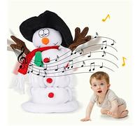 SdeNow Père Noël Twerking Amusant Bonhomme de Neige Chantant et Dansant en Peluche avec Musique - Décoration de Noël Animée, Bonhomme de Neige Musical Électrique, Cadeau de Noël pour Enfants