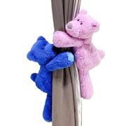 SDGBCXD Attaches pour Rideaux, Lot de 2 Sangles Maintien Souples et moelleuses avec Bouton(Blue+Purple)
