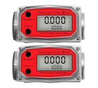 SDGBCXD débitmètre, Débitmètre numérique en Alliage d'aluminium, Compteur de Carburant électronique LCD, NPT(2Pcs Red Flowmeter)