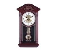 SDGBCXD Horloge Murale, Horloge Traditionnelle silencieuse avec Pendule oscillant, Horloge Murale à Carillon, rétro Grand-père(Brown)
