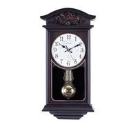 SDGBCXD Horloge Murale, Horloge Traditionnelle silencieuse avec Pendule oscillant, Horloge Murale à Carillon, rétro Grand-père(Grey)