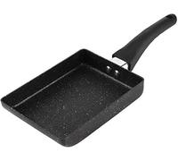 SDGBCXD Poêle, Poêle à œufs rectangulaire noire en alliage d'aluminium, mini poêle frire