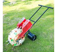 sdgERYEeg Semoir Manuel Portable 2 en 1, semoir de Jardin à Pousser la Main, Rouleau semis et applicateur d'engrais, maïs rangées(6 Mouths)
