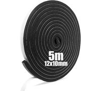 SDLDEER Joint Isolation pour Porte Fenêtre 1.2cm X 1cm X 5m Joint mousse Adhésif, Isolation Phonique Bande d'Étanchéité pour Porte Fenêtre Anti-Collision Noir