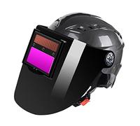 Sdlnklm Casque de Soudage à Assombrissement Automatique, En Polycarbonate, Lunettes de Soudage, écran Facial, Infrarouge, Alimentation Solaire, Couvercle, Noir