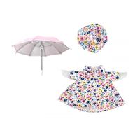 Sdlnklm Ensemble pour Statue d'oie sur Le Porche : Robe Fleurie, Chapeau et Parapluie. Confectionné en Polyester Confortable, Idéal pour Les Rassemblement