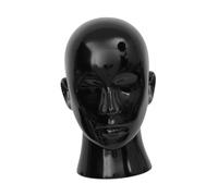 Sdlnklm Mannequin Mannequin Tête Support pour Perruque Chapeau Casque Lunette En PVC Lisse Design Réaliste Adapté à L'Exposition Boutique Maison, Noir