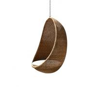 Sdlnklm Siège Suspendu Balancelle Chaise Rotin Bambou Métal Fauteuil Suspendu Relaxation Usage Intérieur Extérieur Structure Robuste Adapté à Salon Terrasse Chambre, Modèle Suspendu, Couleur rotin