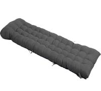 SDNAM Capuchon Antidérapante et Bande Réglable for Intérieur Extérieur Coussin de Chaise Longue, épaissir Bain de Soleil, Transat, Matelas for Transat Extérieure for Jardin, Terrasse, Balcon(Black)