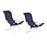 Sdraio Relax FIAM Fiesta Structure En Acier Blanche Tissu Bleu 127PE BSBL x 2