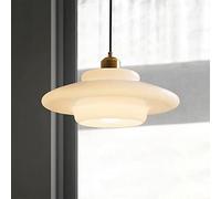 SDUYTDG Abat-Jour en Verre Rond de Style européen Suspension pour Lampe de Salon Finition en Laiton luminaire de Chambre à Coucher Suspendu Lustre réglable Lampe de Salle familiale