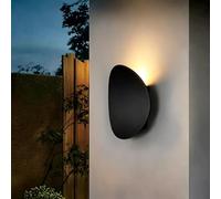 SDUYTDG Applique murale extérieure moderne noire pour porche, étanche IP65, à LED, éclairage direct et indirect, 3000K, lumière chaude.