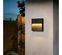 SDUYTDG Applique murale LED extérieure moderne, 3000K, câblée, étanche IP65, de forme carrée, idéale pour garage, porte d'entrée et jardin.