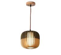 SDUYTDG Créatif Beige Et Vert Bambou Lanterne Plafond Suspension pour Chambre en Bois Décor Lustre Lampe pour Balcon Luminaires Suspendus Éclairage pour Lampe De Cuisine