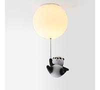 SDUYTDG Lampes de Salle à Manger Panda avec Abat-Jour en Verre Blanc, Lampe Suspendue au Plafond de luminaires de Lustre de Globe, éclairage Suspendu de Chambres à Coucher