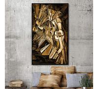 SDVIB Marcel Duchamp Nu Descendant un Escalier Morden Wall Art Print And Poster Toile Peinture Image Pour Salon Décor 40x80cm Sans Cadre